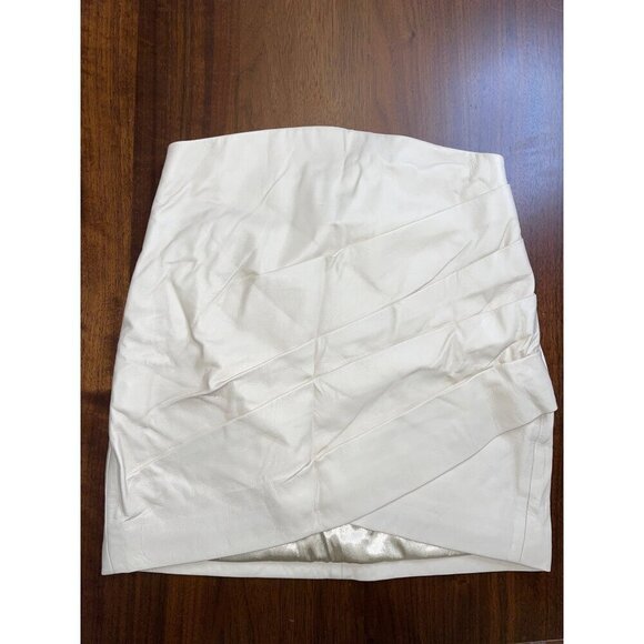 Lovers and Friends Khat Leather Mini Skirt in Ivory Small new womens - Picture 4 of 9